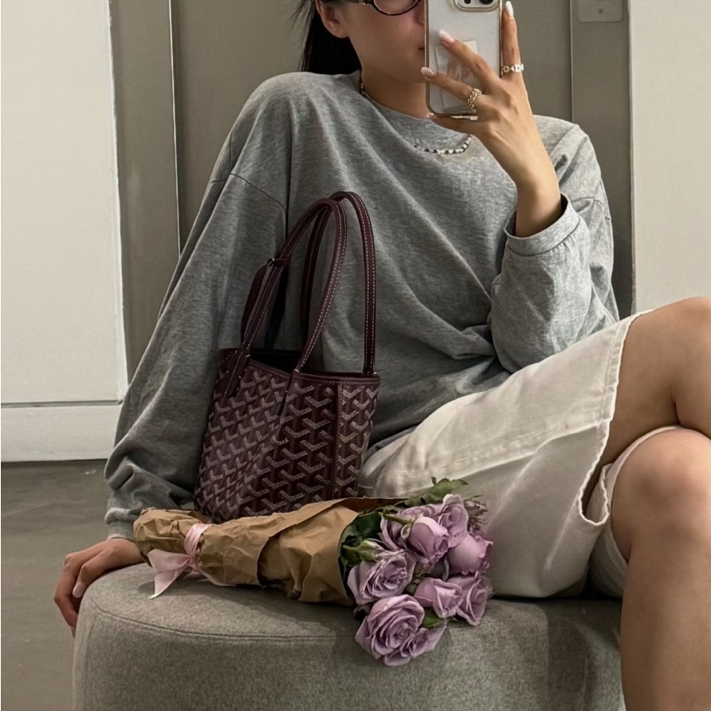 Goyard burgundy purple mini tote